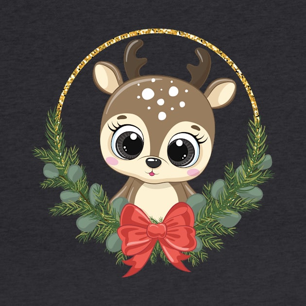 Cute reindeer for new year and christmas by kameleon